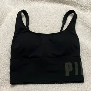 Pink longline sports bra